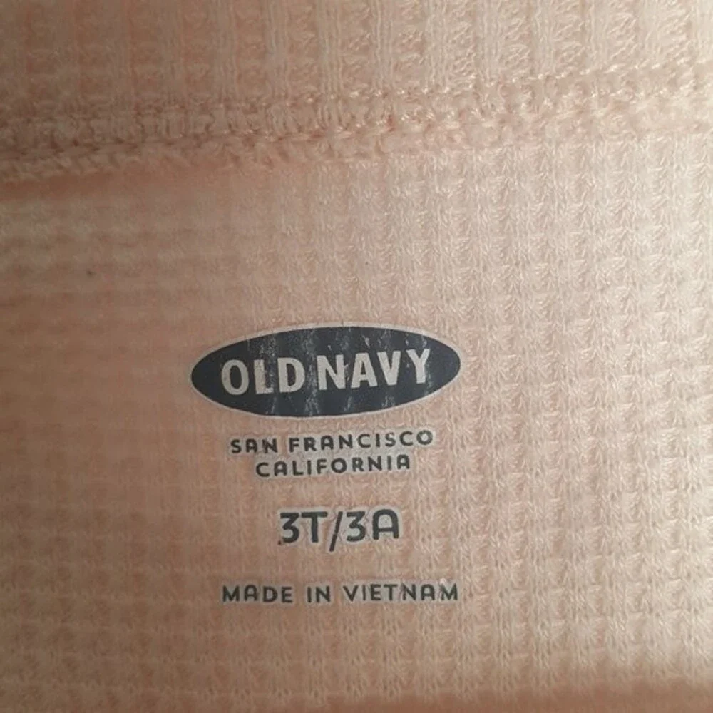 Old Navy Light Pink Waffle Thermal Trapeze Shirt Lace Detail